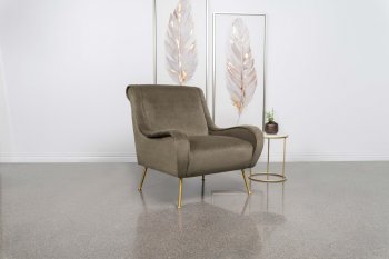 Ricci Accent Chair Set of 2 903044 in Truffle Velvet by Coaster [CRAC-903044 Ricci]