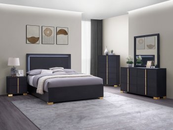 Marceline Bedroom Set 5Pc 222831 in Black by Coaster [CRBS-222831 Marceline]