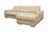 Cream Twill Fabric Modern Sectional Sofa w/Steel Legs