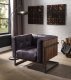 Sagat Accent Chair 59667 in Antique Ebony Leather by Acme