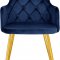 Salvatore Dining Chair 757 Set of 2 Navy Velvet Fabric Meridian