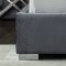 Grande Upholstered Bed in Grey Velvet Fabric by Meridian