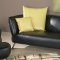 Black & Yellow Bonded Leather Modern Sofa w/Optional Items