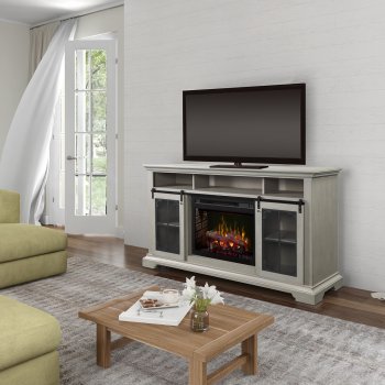 Olivia Media Console Electric Fireplace in Stone Fox by Dimplex [SFDX-Olivia]