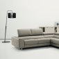 Johnny R015 Genuine Leather Sectional Sofa in Light Grey by IDP