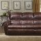 Cognac Brown Bonded Leather Sofa & Chair Set w/Reclining Seats