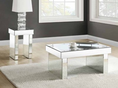 Noralie Coffee Table 3Pc Set in Mirror 84700 by Acme