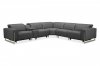 Hudson Power Motion Sectional Sofa Gray Leather - Beverly Hills