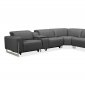 Hudson Power Motion Sectional Sofa Gray Leather - Beverly Hills