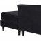 Taylor Sectional Sofa 643 in Black Velvet Fabric by Meridian