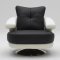 Black and White Leather Modern Sectional Sofa w/Optional Chair