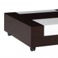 Brown & White Modern Two-Tone Wooden Coffee Table w/Casters