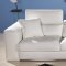 White Leatherette Modern Sectional Sofa w/Chrome Steel Base
