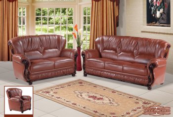 Mina 639 Sofa in Brown Bonded Leather w/Optional Items [MRS-639BR Mina]