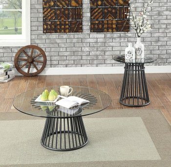 Dowdale Coffee Table & 2 End Tables Set CM4919 in Gun Metal [FACT-CM4919-Dowdale]