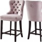 Nikki Stool 741 Set of 2 in Pink Velvet Fabric by Meridian