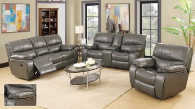 7734 Reclining Sofa in Grey Leatherette w/Options