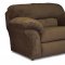 Brown Microfiber Transitional Living Room w/Sewn-on Arm Pillows