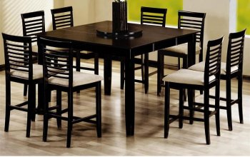 Cappuccino Finish Counter Height Modern 5Pc Dinette w/Lazy Susan [CRDS-93-101888]