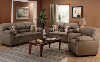 Smoke Green Microfiber Living Room w/Double Pillow Back Support [CRS-334-502221]