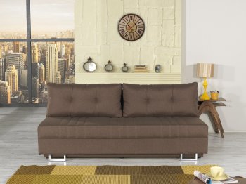 Flex Motion Sofa Bed in Brown Fabric w/Storage by Casamode [CMSB-Flex-Motion-Brown]