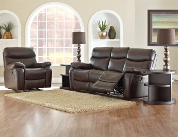 Berry Color Top Grain Leather Comfortable Reclining Living Room [MCS-Key]