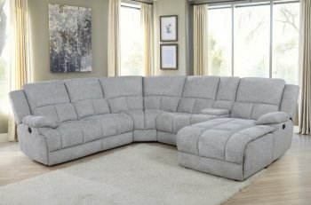 Belize Motion Sectional Sofa 602560 in Gray Fabric by Coaster [CRSS-602560 Belize]