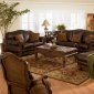 Dark Brown Full Protected Leather Modern Sofa & Loveseat Set