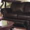 Dark Burgundy Bonded Leather Classic Living Room w/Rolled Arms