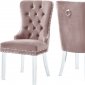 Miley Dining Chair 746 Set of 2 Pink Velvet Fabric by Meridian