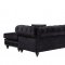 Sabrina Sectional Sofa 667 in Black Velvet Fabric by Meridian