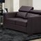 Chocolate Leather Modern Sofa & Loveseat Set w/Optional Chair