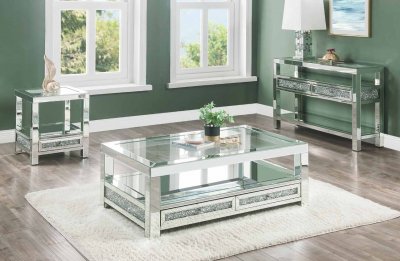 Noralie Coffee Table in Mirror 84730 by Acme w/Options