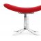 Red Velour Microfiber Contemporary Lounge Swivel Chair