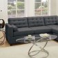 F7587 Reversible Sectional Sofa in Slate Black Fabric by Poundex