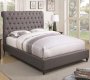 Devon 300527 Upholstered Bed in Grey Fabric by Coaster