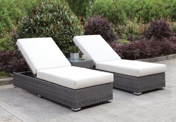 Somani CM-OS2128-24 Outdoor Patio Set of 2 Chaises & End Table [FAOUT-CM-OS2128-24-Somani]