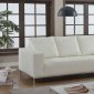 Linea Sofa & Loveseat Set in White Leather by Whiteline