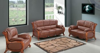 Brown Bonded Leather Modern 7988 Sofa w/Options [AES-7988 Brown]