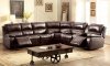 Ruth Motion Sectional Sofa CM6783BR in Brown Leather Match