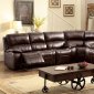 Ruth Motion Sectional Sofa CM6783BR in Brown Leather Match