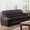 Monika Sofa & Loveseat Set 502811 Chocolate Fabric & Brown Vinyl