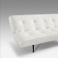 White or Black Leatherette Modern Sofa Bed w/Metal Legs