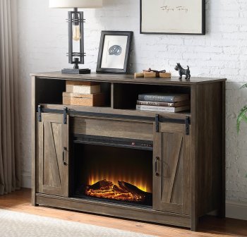 Tobias Fireplace AC00274 in Rustic Oak by Acme [AMFP-AC00274 Tobias]