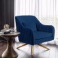 Paloma Accent Chair 585 in Navy Velvet Fabric by Meridian