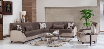 Trento Selen Brown Sectional Sofa Bed by Istikbal w/Options [IKSS-Trento Selen Brown]