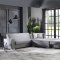 Cream Leatherette Modern Sectional Sofa w/Optional Ottoman