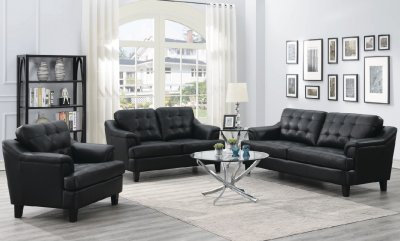 Freeport Sofa & Loveseat Set 508631 in Black - Coaster w/Options