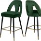 Akoya Counter Stool 795 Set of 2 Green Velvet Fabric - Meridian