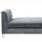 Naomi Loveseat TOV-CL11 in Grey Velvet Fabric by TOV Furniture